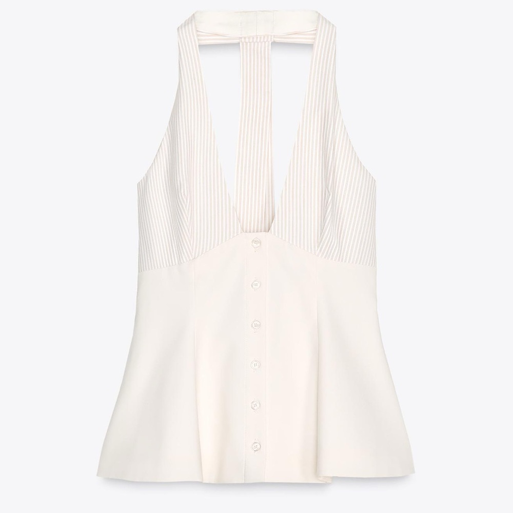 Zara Cream Halter Top